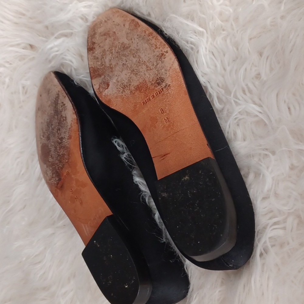 Vintage YSL Black Satin Flats - Picture 7 of 12